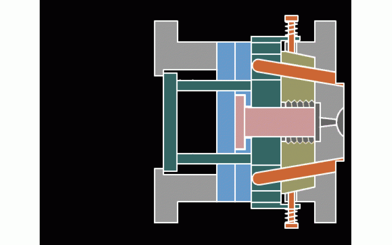 哈夫式脫螺紋加推板機構(gòu)頂出模具-深圳市模具廠整理提供